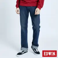 在飛比找momo購物網優惠-【EDWIN】男裝 FLEX高腰直筒牛仔褲(中古藍)