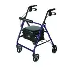Medline Lightweight Folding H 7.50" x W 30.40" x D 24.80" Walker Rollator Purple