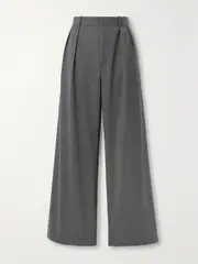 [WARDROBE.NYC] WARDROBE.NYC - Wool-flannel Wide-leg Pants - Charcoal - x large x large Gray