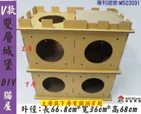 在飛比找Yahoo!奇摩拍賣優惠-紙箱工廠【雙層V款】DIY城堡貓屋 貓抓屋專利 內含4片貓抓