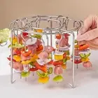 Grill Skewers Rack Set Garden Grilling Meat Veggies Sausage Shish Kabob Set