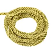 Twisted Cord Trim, 11 Yard 6mm 3-Ply Twine Braided Rope Thread String Gold