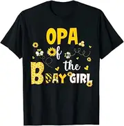 [X.Style] Opa of The Bee Day Girl Funny Bee Birthday Party ds1443 T-Shirt (M) Black
