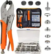 Magnetic Snap Fastener Tool Set: Adjustable Pliers & Durable 60 Sets of Snaps