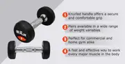 35lbs x 2 Commercial Grade Rubber Coated Cast Iron Dumbbell Hand Weight