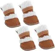 ERINGOGO 2pairs Pet Snow Boots Set Puppy Shoes for Outdoor Activities Khaki Protects Paws from Snow and Rough