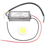 50W LED Driver Waterproof IP67 Power Supply High Power Adapter + 50W LED Chip Bulb Energy Saving Fo silver white