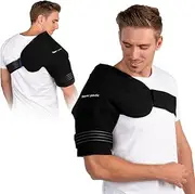 Shoulder Compression Ice Cold Gel Wrap for Shoulder Injuries (Medium to Large Frame Fit) - Rotator Cuff, Rheumatoid Arthritis, Bursitis, Osteoarthritis,Tendinitis, AC Joint Pain Relief