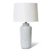 E Style Seiko Table Lamp Night Light Tabletop Home Decor 38x66cm Cream/Blue