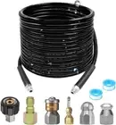 50Ft Pressure Washer Sewer Jetter Kit Hydro Drain Jetter Cleaner Hose, Corner
