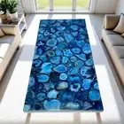Rectangle Blue Agate Center Dining Table Geode Stone Countertop Patio Furniture