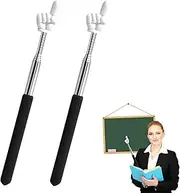 2Pcs Telescopic Teachers Pointer,Extendable Pointer Stick,Finger Pointer Stick,Extendable Hand Pointer Finger Pointer Stick,Small Retractable Classroom Pointer for Teacher,Classroom Supplies(Black)