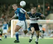 Tony Mowbray of Ipswich Town Paul Dickov of Manchester City at a N- Old Photo