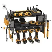 Power Tool Organizer Wall Mount with Charging Station, Cordless Drill Black