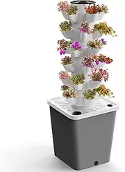 Hydroponic Growing System for Indoor Herbs,15/25 Holes Indoor hydroponic Grow Vertical Tower, Fruits, and Vegetables,Aeroponic Tower Garde, with Hydrating Pump, Adapter, Net Pots, and Timer(25 Holes