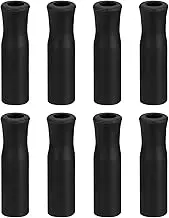 uxcell 8pcs Silicone Straw Tips, Metal Straw Covers, Soft Reusable Straws Tips Fit for 1/4 Inch(6mm) OD Stainless Steel Straws, Black