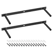 2Pcs 18 Inch Wall Mounting Floating Shelf Bracket Blind Shelf Support, Black