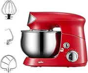 600W Electric Stand Mixer Food Mixer with Stainless Steel 3.5L Bowl 6 Speed Blender Dough Mixer with Dough Hook, Wire Whip & Beater Planetary Mixing System for Kitchen Baking Cake, Batter, Bread (Col
