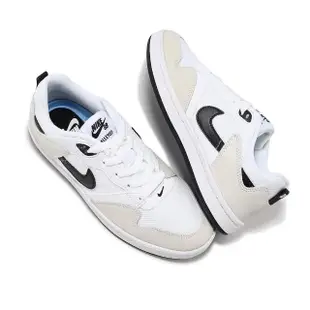 【NIKE 耐吉】滑板鞋 SB Alleyoop GS 大童 女鞋 米白 黑 休閒鞋 麂皮(CJ0883-100)