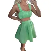 ASOS DESIGN structured 2-in-1 A-line and skater mini dress with ruffled bust