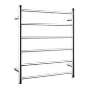 Electric Heated Towel Rack Wall Mounted Towel Rail 6 Bars Round Chrome
