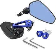 xinjiedianzi 7/8" 22mm Motorcycle Rearview Side Mirrors Universal Scooter Bar End Handlebar Mirror Accessories(Blue)