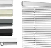 HOTSOON Aluminum Mini Blinds for Windows Cordless Room Darkening Venetian Blinds Anti-UV Waterproof Aluminium Horizontal 1" Slat Window Shades for Home, Silver, 34" W x 65" H