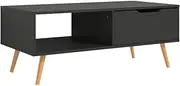 [vidaXL] Scandinavian Style Coffee Table - Durable Grey Engineered Wood - Spacious Surface - 100x49.5x43 cm