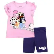 Bluey Girls' Toddler 2-Piece "Adventure Awaits" Short Set – Pink (Size 2T - 4T)