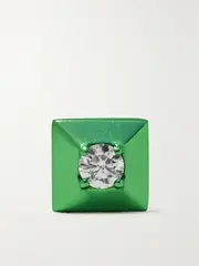 [EÉRA] EÉRA - Mini White Gold Diamond Earring - Green - One size One size Green