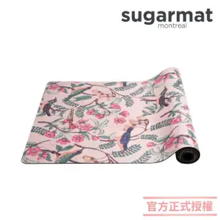 【加拿大Sugarmat】麂皮絨天然橡膠加寬瑜珈墊 3.0mm(花鳥戲春 Bird Blush Suede)