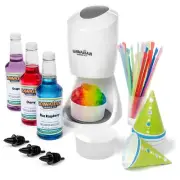 S900A Snow Cone Machine Kit with 3-16oz. Syrup Flavors: Cherry, Grape, and Bl...
