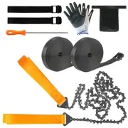 Hand Rope Chain Saw - 48" pocket chainsaw directly connected to 66 ft ropes t...