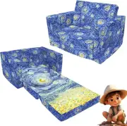 Magic Handle Kids Sofa Couch, Kids' 2 in 1 Convertible Sofa to Sofa Bed