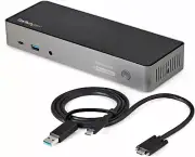 StarTech Hybrid USB-C USB-A Universal Triple Monitor Laptop Docking Station