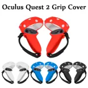 1pair Silicone Controller Grip Cover with Wrist Knuckle Strap for Oculus Quest 2