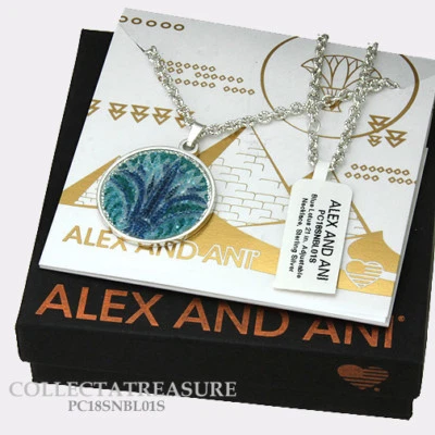 Authentic Alex and Ani Blue Lotus 21inch Sterling Silver Adjustable Necklace