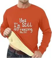 [AHUGDSB] Men's Fleece Jumper Sweatshirts Warm Sherpa Lined Pullover Sweater Classic Winter Pullover Tops Outdoor Undershirt Thick Crewneck Long Sleeve Plain Sportswear