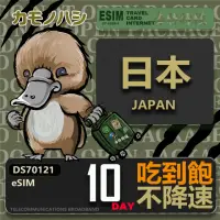 在飛比找momo購物網優惠-【鴨嘴獸 旅遊網卡】日本eSIM 10日吃到飽 高流量網卡(