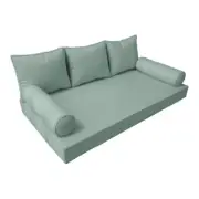 |SLIPCOVER ONLY|S3 Daybed Mattress Bolster Backrest Covers Piped Trim AD002