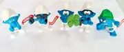 Schleich Smurfs Set of 5 - Dimwitty, Clover Leaf, Wild, Brainy, Vanity Smurf