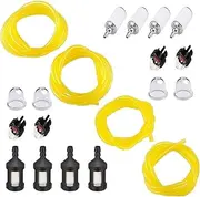 QIUYE 20 Feet Fuel Lines Hose (4 Sizes) with Fuel Filter and Primer Bulb, Set for Chainsaw String Trimmer Leaf Blower Lawnmower Common 2 Cycle Small Engine (Fuel Line1)