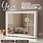 Yezi LED Makeup Mirror Crystal Hollywood Vanity Magnifying Bathroom Rechargable