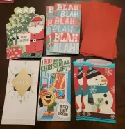 10 Hallmark Christmas Cards Gift Card Money Holder + Envelopes