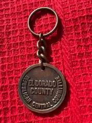 VTG c. 1973 El Dorado County Republican Central Committee Large Penny Key Ring