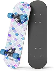 Kids Beginner Mini Skateboard from Rude Boyz - Learn Skateboarding in Style - Mini Wooden Cruiser Board Cool Graphics for Boys & Girls 3-5 Years - 17” Deck, 54mm Wheels, Lightweight - Safe & Durable
