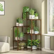 Bamworld Plant Shelf Corner Plant Stand Indoor Outdoor Indoor Plant Holder fo...