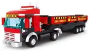 Red Heavy Truck Transport Vehicle Building Blocks Toy Bricks Set