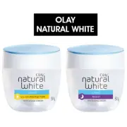 2X 50g OLAY Face Whitening Day & Night Cream UV Natural White Skin New