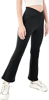 [IRELIA] Winter Girls Fleece Lined Leggings Cross Waisted Flare Yoga Pants Full Length Bell Bottoms